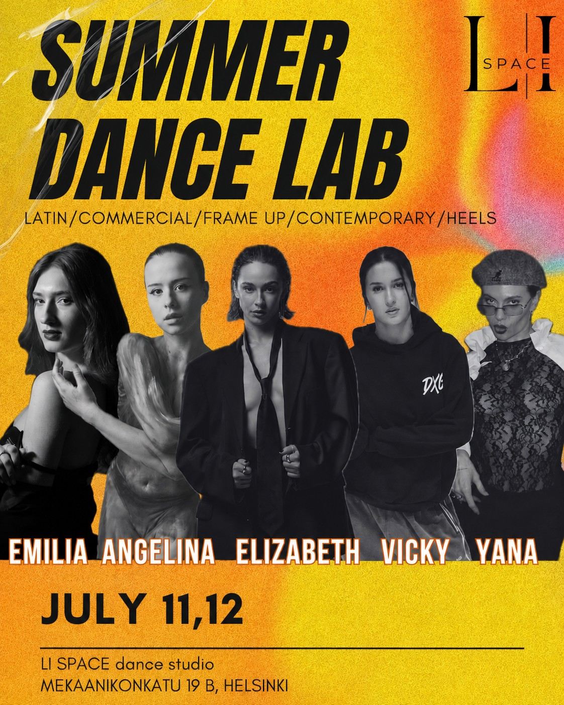 Summer Dance Lab at LI Space studio in Helsinki — Commercial, Latin, Contemporary, Frame Up and Heels